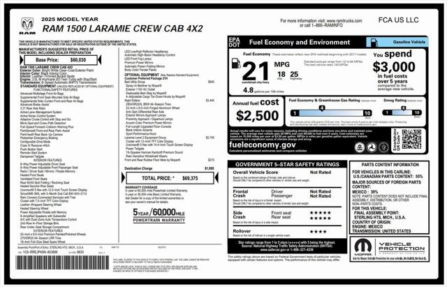 2025 RAM 1500 Laramie Crew Cab 4x2 57 Box 2025 RAM 1500 Laramie Crew Cab 4x2 57 Box