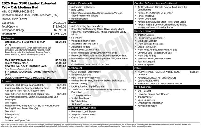 2026 Ram 3500 Limited Mega Cab 4x4 64 Box