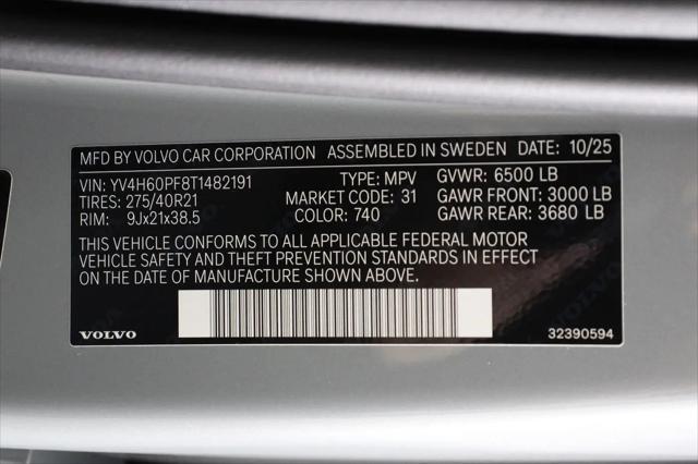 2026 Volvo XC90 Plug-In Hybrid Ultra, T8 AWD, Electric/Gasoline, Bright, 7 Seats