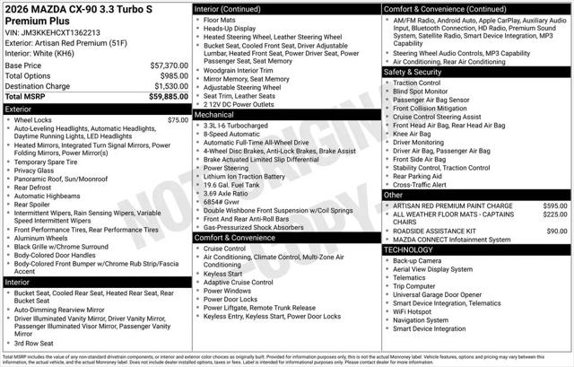 2026 Mazda X-90 3.3 Turbo S Premium Plus