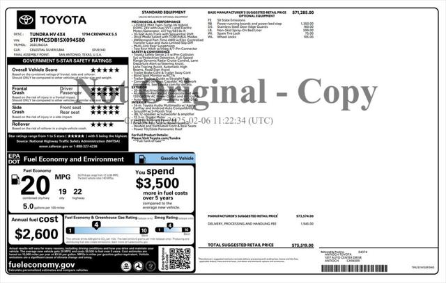 2025 Toyota Tundra Hybrid 1794 Edition CrewMax 5.5 Bed