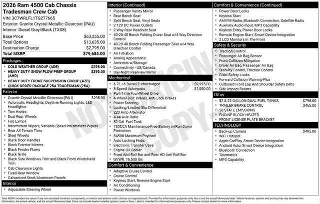 2026 Ram 4500 Chassis Tradesman/Big Horn