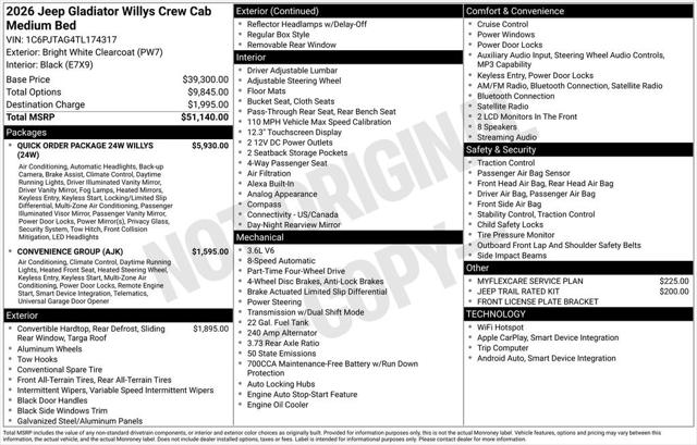 2026 Jeep Gladiator GLADIATOR WILLYS 4X4