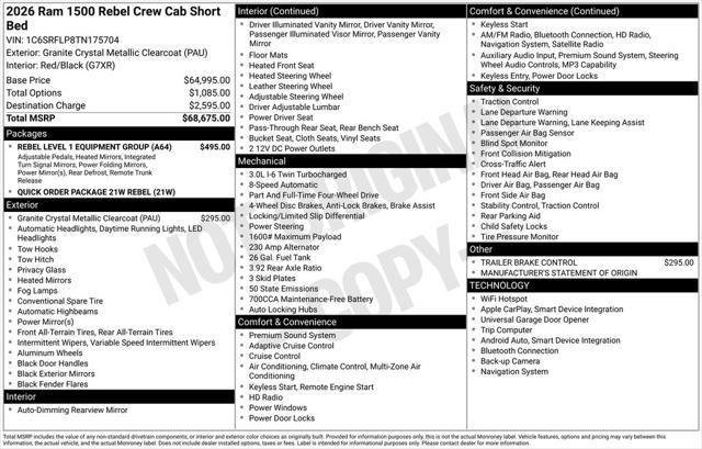 2026 RAM 1500 Rebel Crew Cab 4x4 57 Box