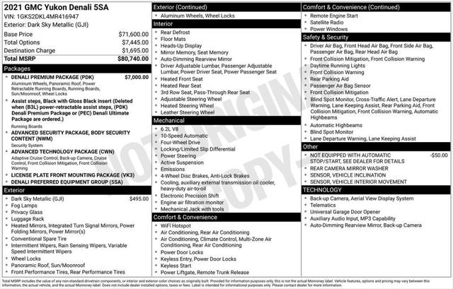 2021 GMC Yukon 4WD Denali