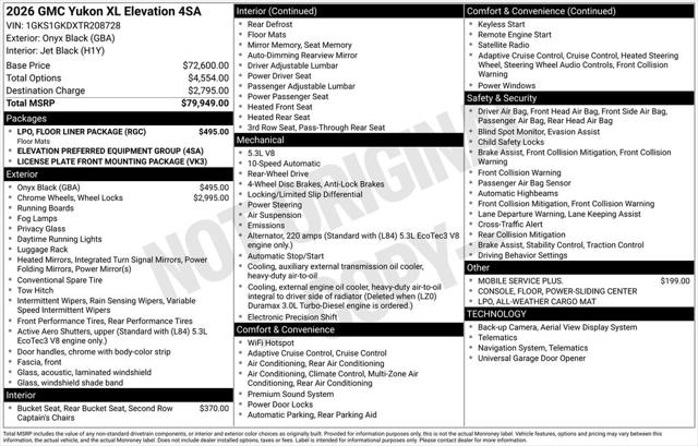 2026 GMC Yukon XL 2WD Elevation