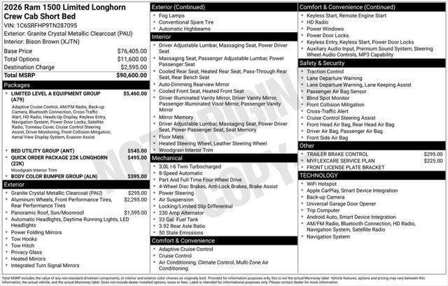 2026 Ram 1500 Limited Longhorn Crew Cab 4x4 57 Box