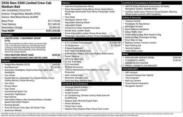 2026 RAM Ram 2500 RAM 2500 LIMITED CREW CAB 4X4 64 BOX