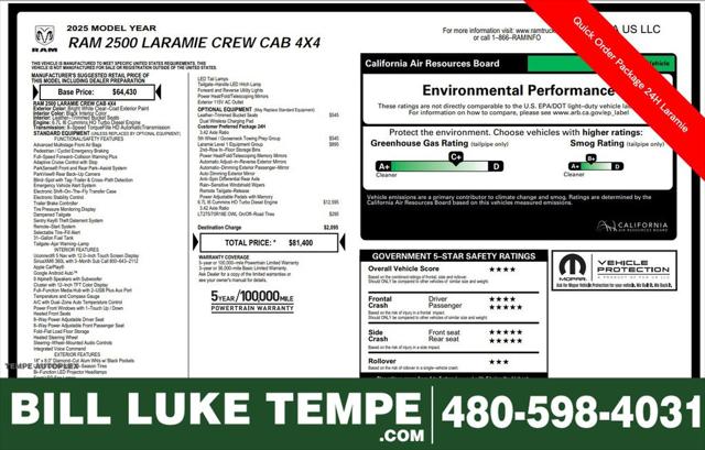 2025 RAM 2500 Laramie Crew Cab 4x4 64 Box