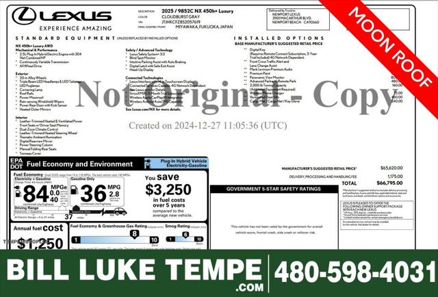 2025 Lexus NX 450h+ Luxury 2025 Lexus NX 450h+ Luxury