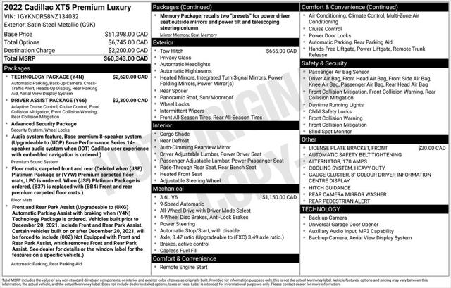 2022 Cadillac XT5 Premium Luxury