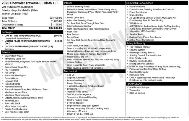 2020 Chevrolet Traverse FWD LT Cloth