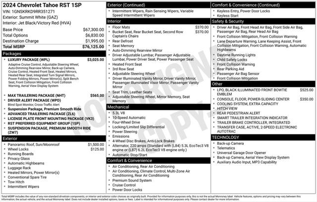 2024 Chevrolet Tahoe 4WD RST