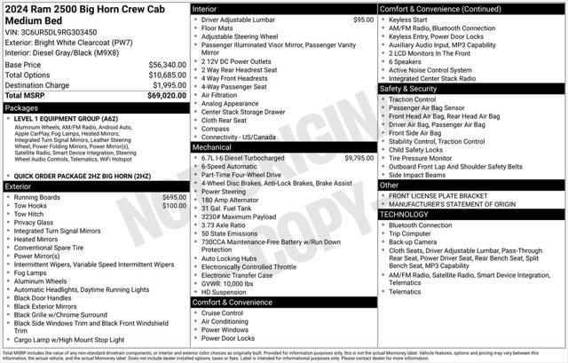 2024 RAM 2500 Big Horn Crew Cab 4x4 64 Box