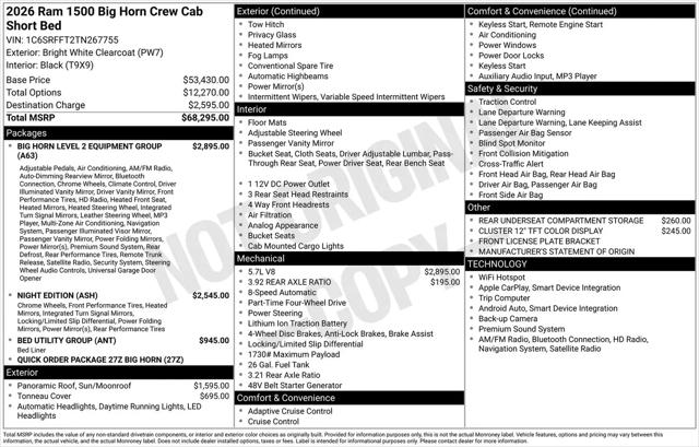 2026 Ram 1500 Big Horn Crew Cab 4x4 57 Box