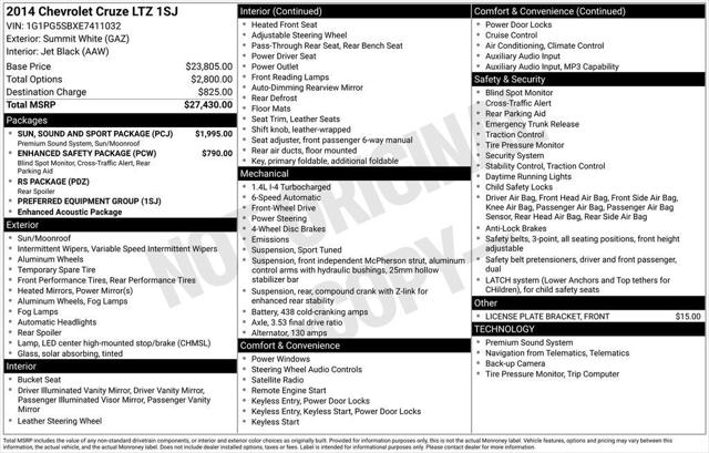 2014 Chevrolet Cruze LTZ 2014 Chevrolet Cruze LTZ