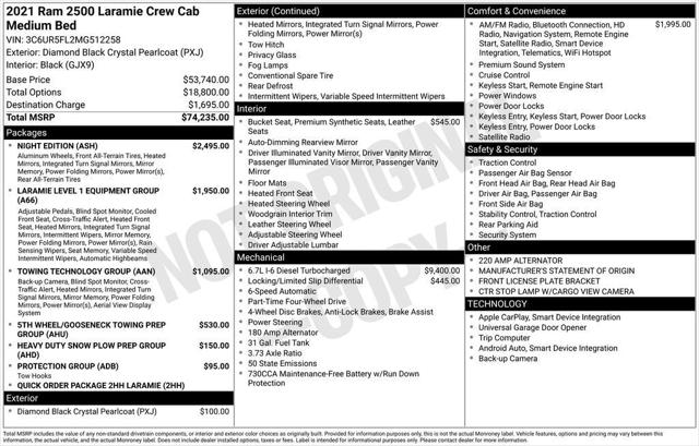 2021 RAM 2500 Laramie Crew Cab 4x4 64 Box