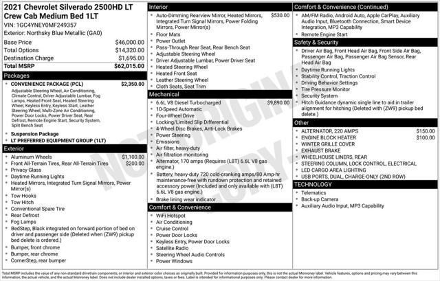 2021 Chevrolet Silverado 2500HD 4WD Crew Cab Standard Bed LT