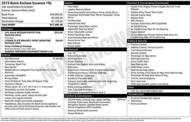2019 Buick Enclave AWD Essence 2019 Buick Enclave AWD Essence
