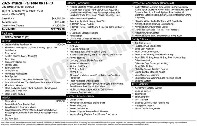2026 Hyundai Palisade XRT Pro