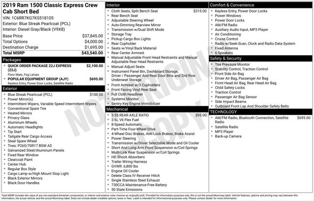 2019 Ram 1500 Classic Express Crew Cab 4x4 5'7" Box