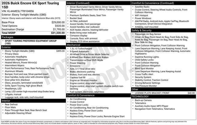 2026 Buick Encore GX Sport Touring AWD