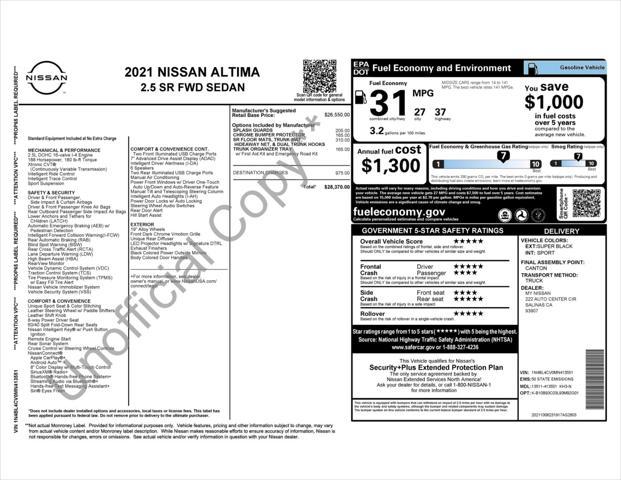 2021 Nissan Altima SR FWD