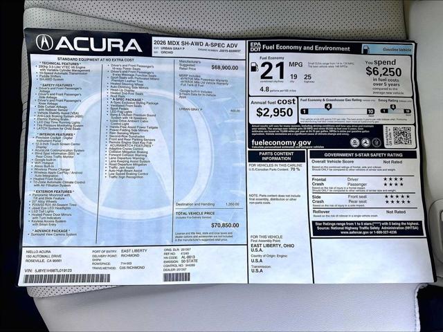 2026 Acura MDX A-SPEC Advance Package