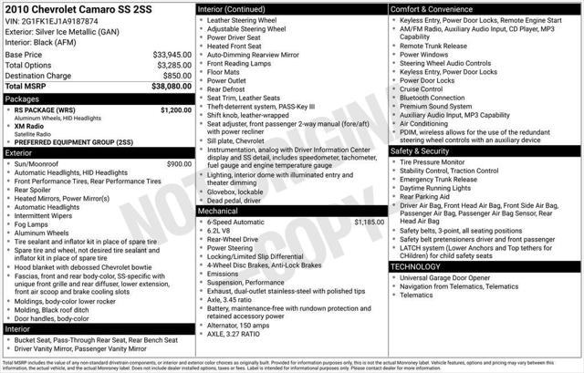 2010 Chevrolet Camaro 2SS 2010 Chevrolet Camaro 2SS