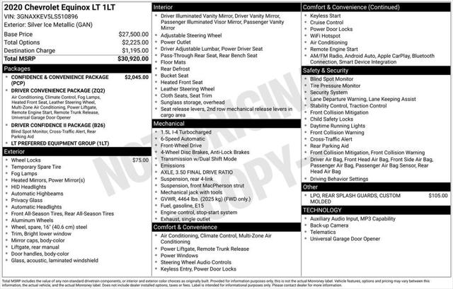 2020 Chevrolet Equinox FWD LT 1.5L Turbo
