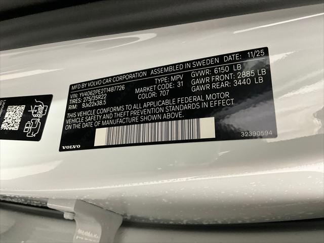 2026 Volvo XC90 Plus, B6 AWD Gas (mild hybrid), Gasoline, Bright, 7 Seats
