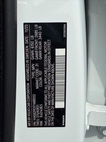 2026 Volvo XC90 Plus, B6 AWD Gas mild hybrid, Gasoline, Bright, 7 Seats