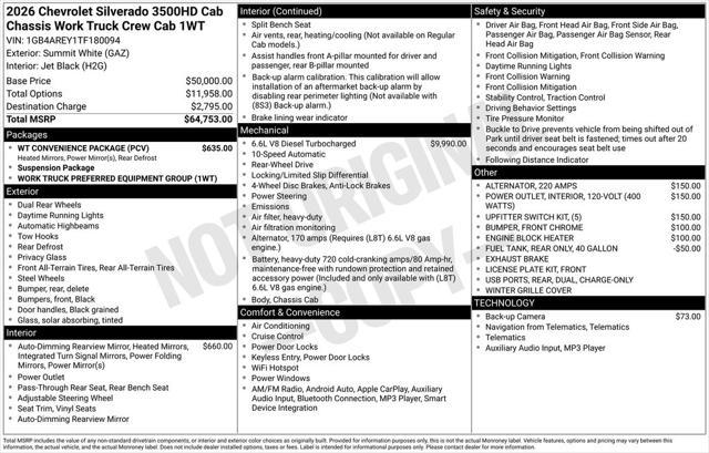 2026 Chevrolet Silverado 3500HD Work Truck