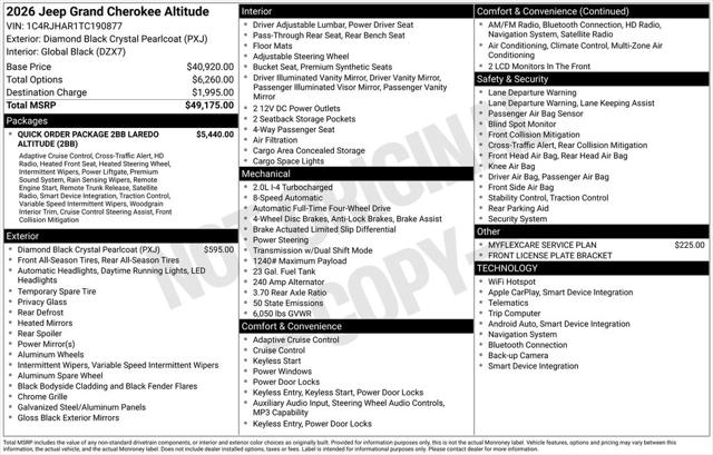 2026 Jeep Grand Cherokee Altitude 4x4