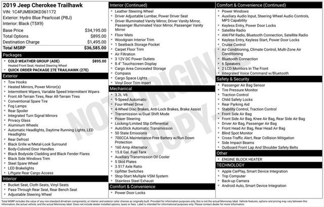 2019 Jeep Cherokee Trailhawk 4x4