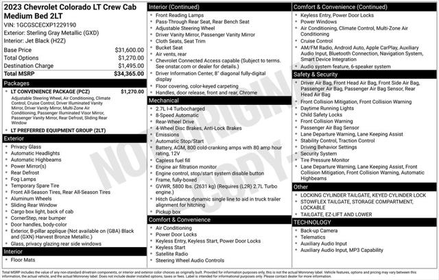 2023 Chevrolet Colorado 2WD Crew Cab Short Box LT 2023 Chevrolet Colorado 2WD Crew Cab Short Box LT