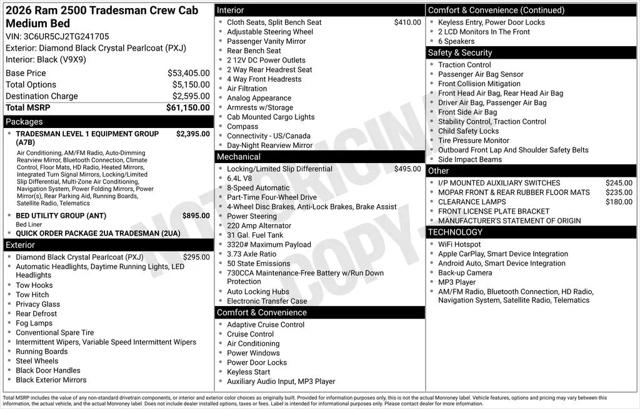 2026 Ram 2500 Tradesman Crew Cab 4x4 6'4" Box