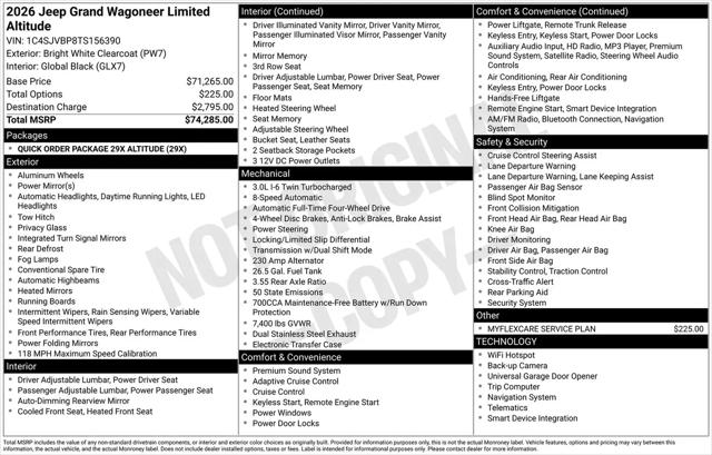 2026 Jeep Grand Wagoneer Limited Altitude 4x4