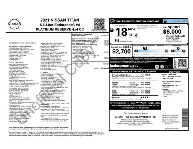 2021 Nissan Titan Crew Cab Platinum Reserve 4x4