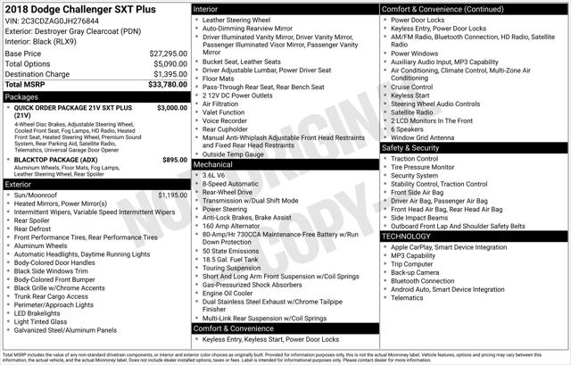 2018 Dodge Challenger SXT Plus