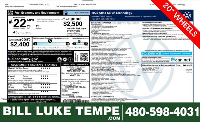 2025 Volkswagen Atlas 2.0T SE w/Technology