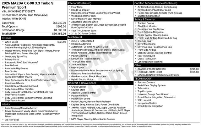 2026 Mazda X-90 3.3 Turbo S Premium Sport