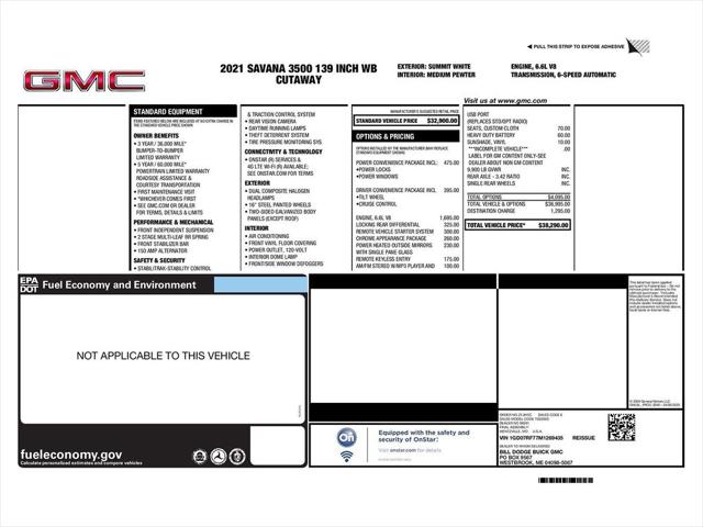 2021 GMC Savana Cutaway Work Van