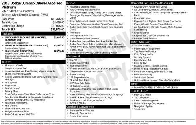 2017 Dodge Durango Citadel Anodized Platinum RWD