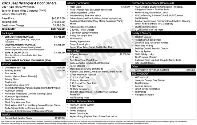2023 Jeep Wrangler 4-Door Sahara 4x4 2023 Jeep Wrangler 4-Door Sahara 4x4