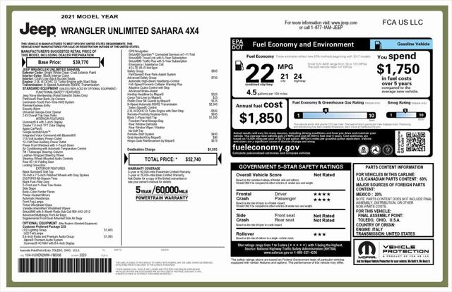 2021 Jeep Wrangler Unlimited Sahara 4x4