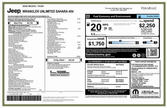 2022 Jeep Wrangler Unlimited Sahara 4x4