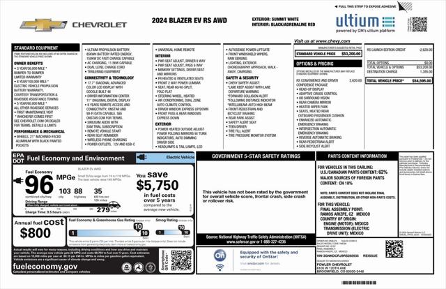 2024 Chevrolet Blazer EV eAWD RS 2024 Chevrolet Blazer EV eAWD RS