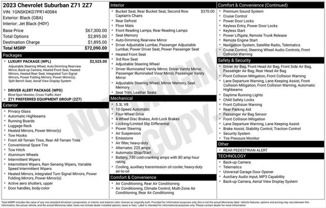 2023 Chevrolet Suburban 4WD Z71 2023 Chevrolet Suburban 4WD Z71