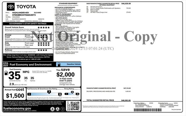 2025 Toyota Highlander Hybrid XLE